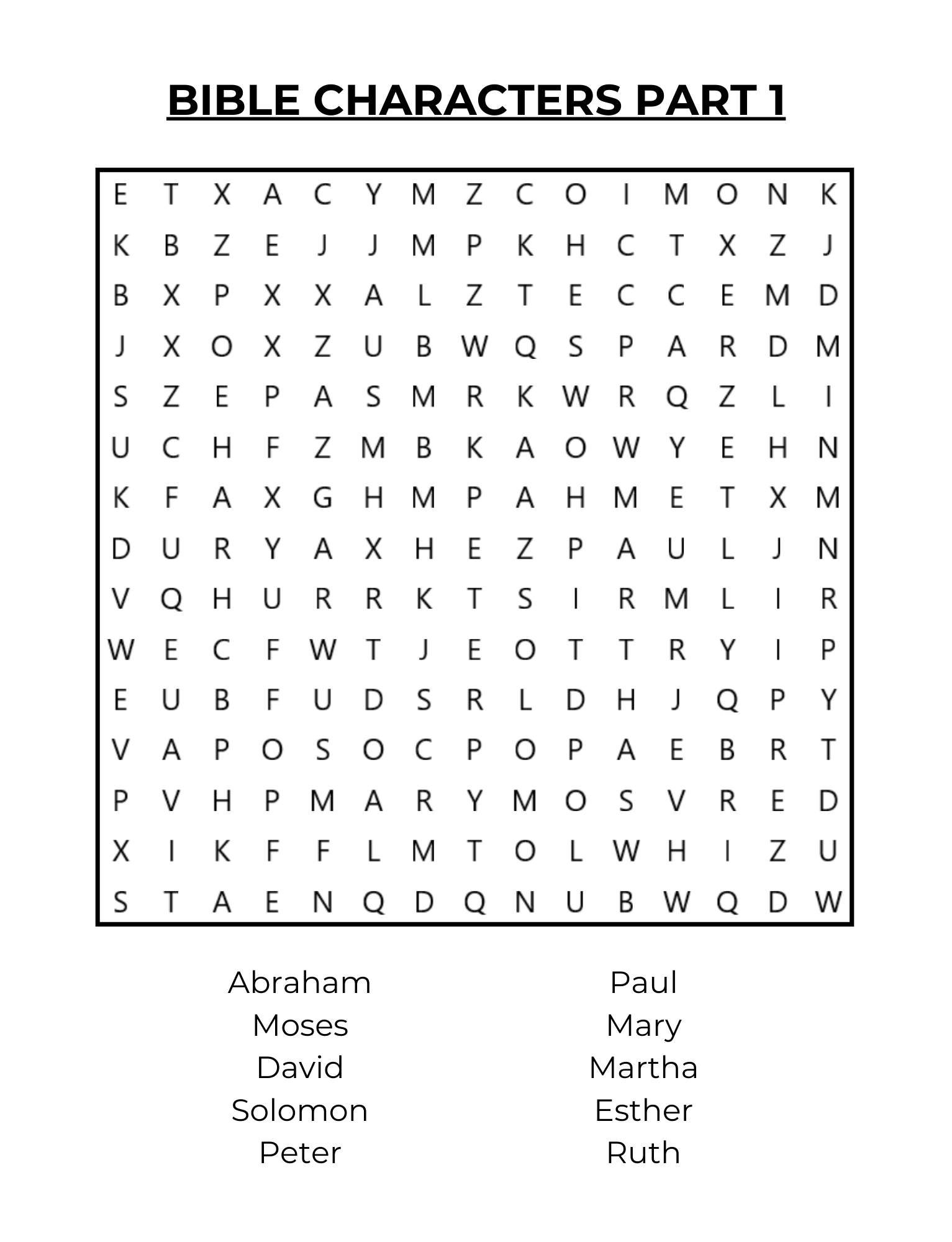 Bible Word Search #1 ( Physical Copy)
