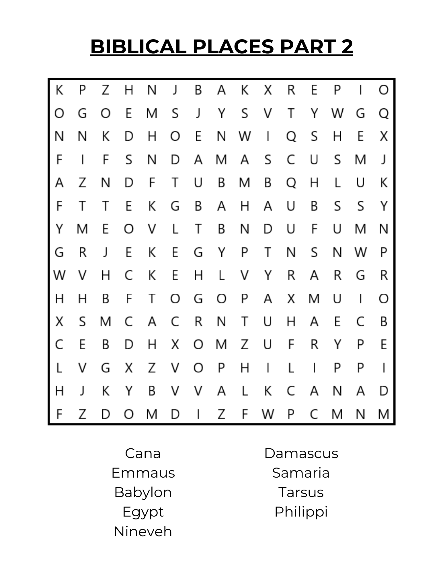 Bible Word Search #1 ( Physical Copy)