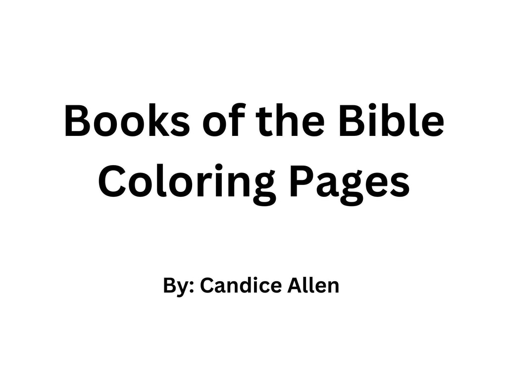 Homeschool Books of the Bible Coloring Pages for Kids