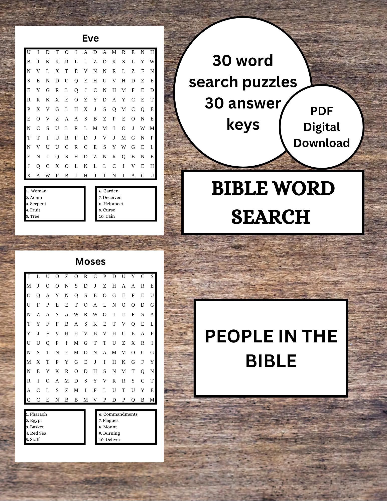 Bible Word Search | People of the Bible Puzzle
