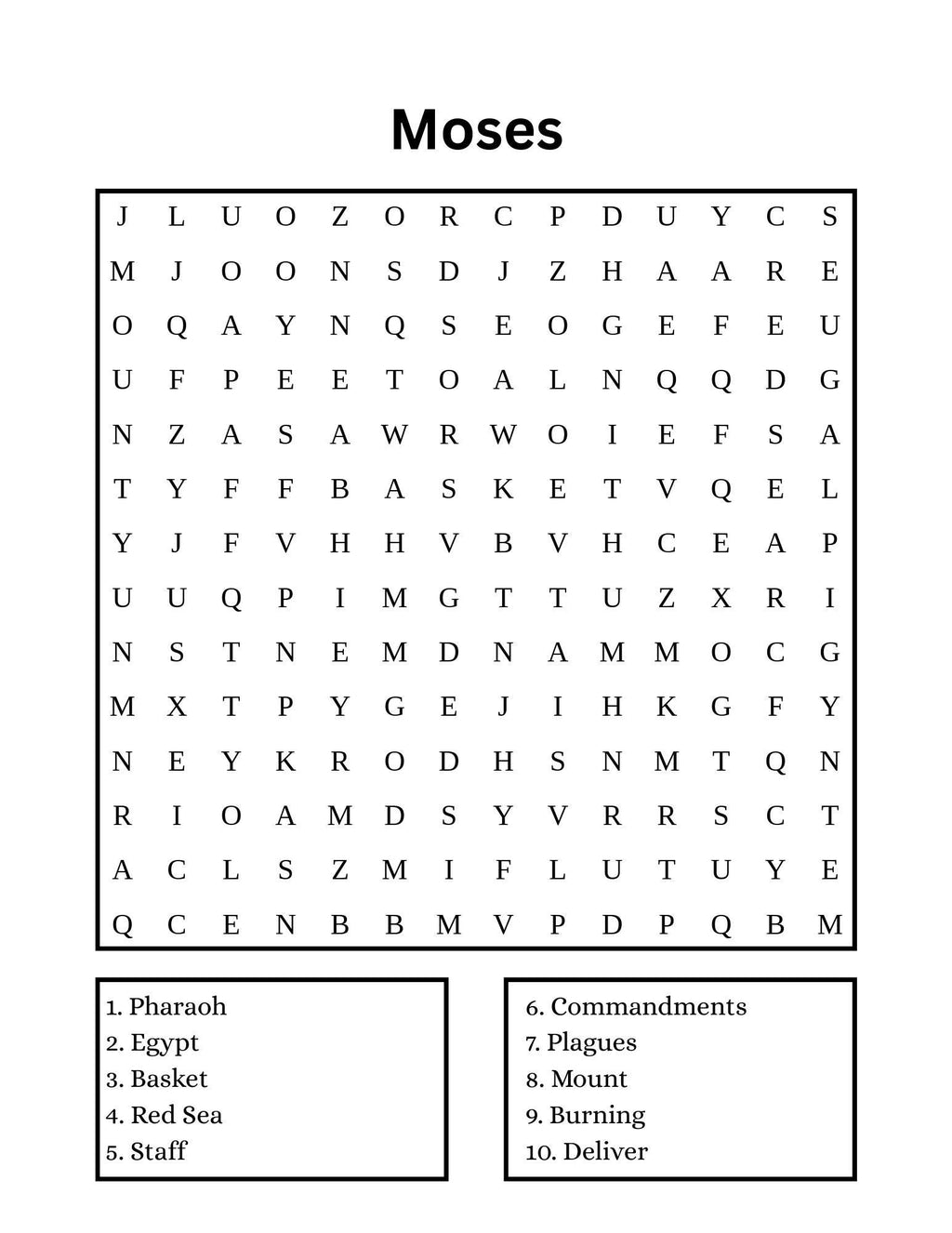 Bible Word Search | People of the Bible Puzzle